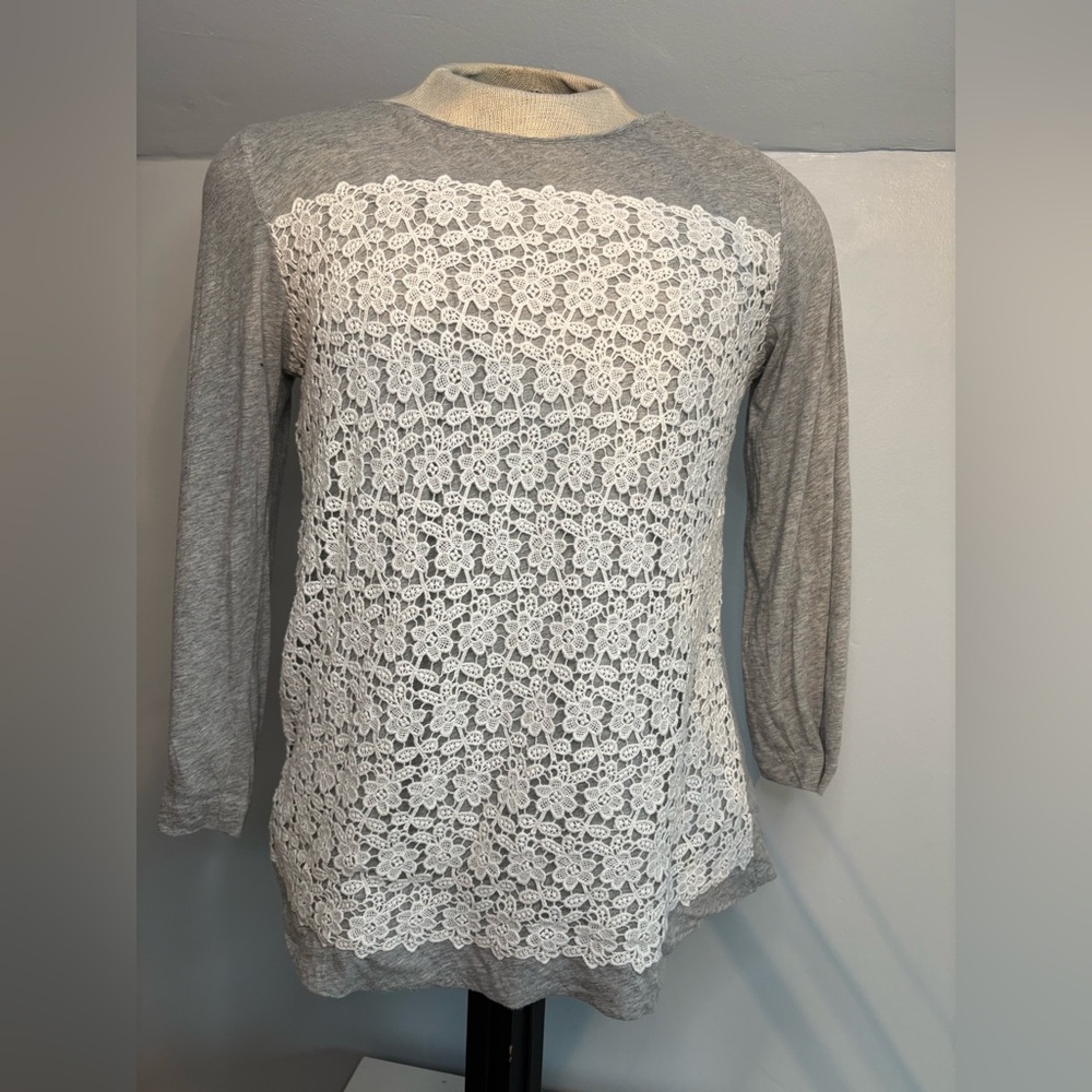 J.Crew Lace Long Sleeve Tshirt - Medium